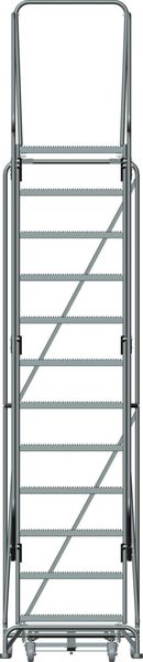 153 in H Steel Rolling Ladder, 12 Steps