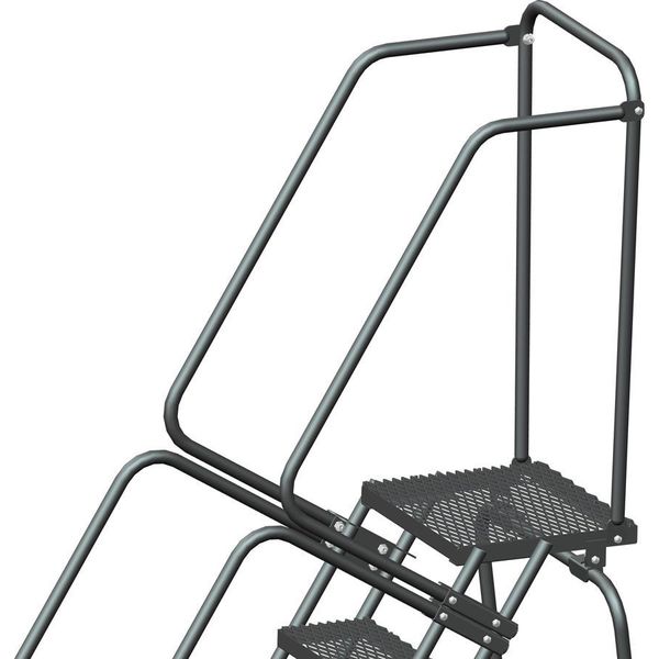 123 in H Steel Rolling Ladder, 9 Steps