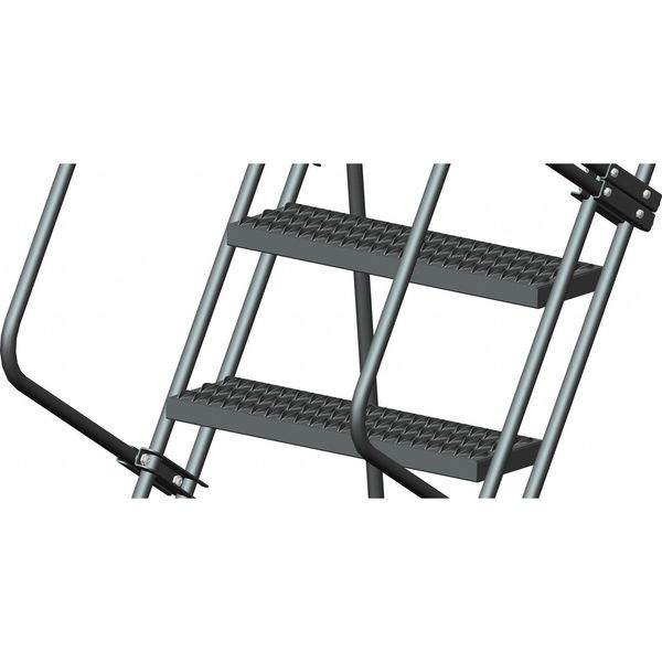 113 in H Steel Stock Picking Rolling Ladder, 8 Steps