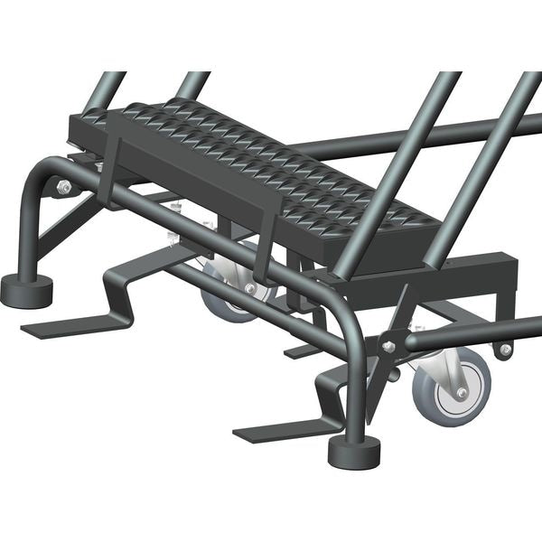 113 in H Steel Rolling Ladder, 8 Steps