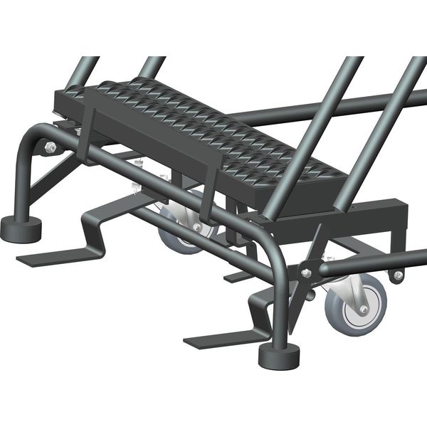 133 in H Steel Rolling Ladder, 10 Steps