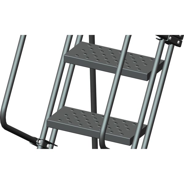 123 in H Steel Rolling Ladder, 9 Steps