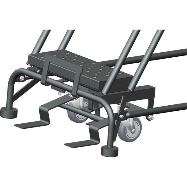 113 in H Steel Rolling Ladder, 8 Steps