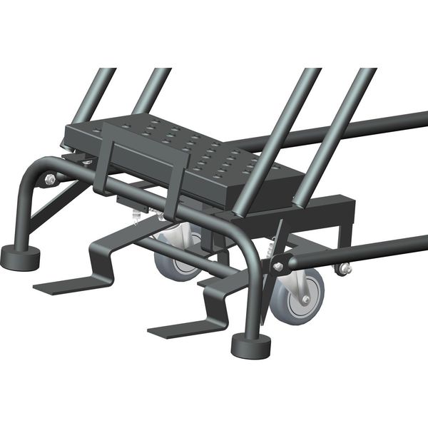 123 in H Steel Rolling Ladder, 9 Steps