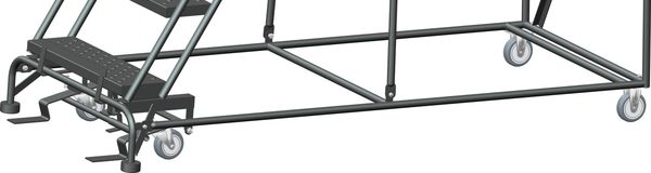 143 in H Steel Rolling Ladder, 11 Steps