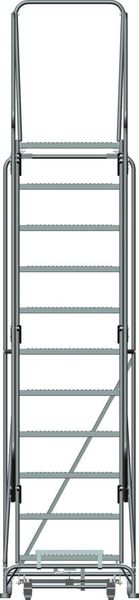 143 in H Steel Rolling Ladder, 11 Steps