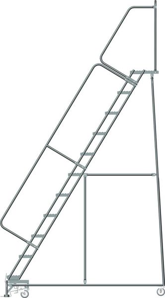 143 in H Steel Rolling Ladder, 11 Steps