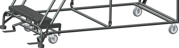 123 in H Steel Rolling Ladder, 9 Steps