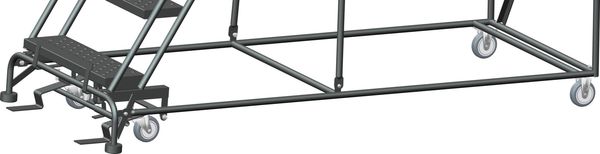 153 in H Steel Rolling Ladder, 12 Steps