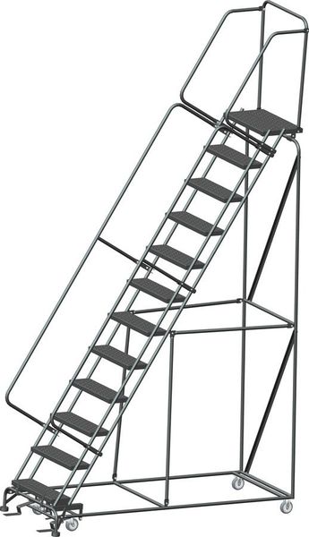 153 in H Steel Rolling Ladder, 12 Steps