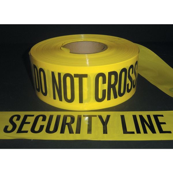 Barricade Tape, Yellow/Black, 1000ft x 3In