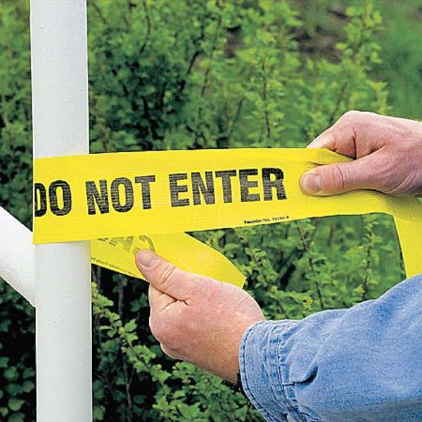 Barricade Tape, Yellow/Black, 500 ft x 3In