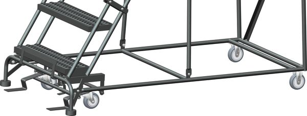 123 in H Steel Rolling Ladder, 9 Steps