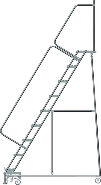 123 in H Steel Rolling Ladder, 9 Steps