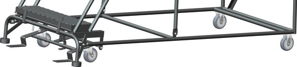 113 in H Steel Rolling Ladder, 8 Steps