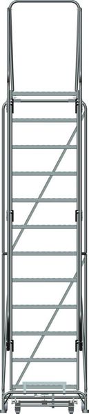 153 in H Steel Rolling Ladder, 12 Steps