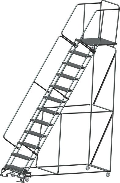 153 in H Steel Rolling Ladder, 12 Steps