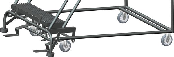 93 in H Steel Rolling Ladder, 6 Steps