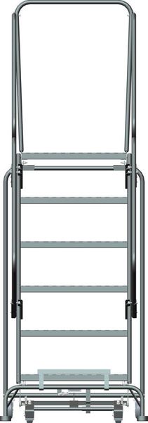 93 in H Steel Rolling Ladder, 6 Steps