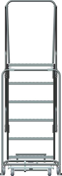 93 in H Steel Rolling Ladder, 6 Steps
