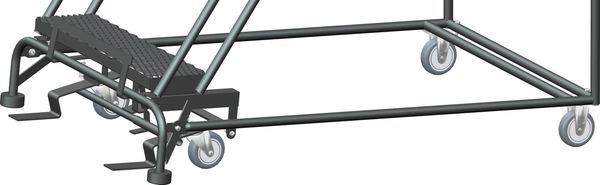103 in H Steel Rolling Ladder, 7 Steps