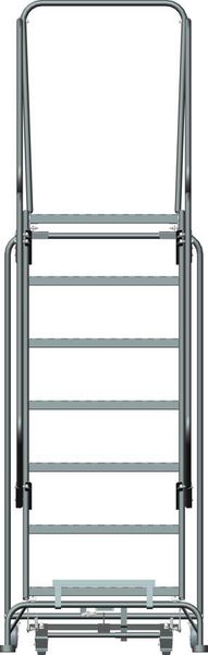103 in H Steel Rolling Ladder, 7 Steps
