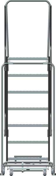 103 in H Steel Rolling Ladder, 7 Steps