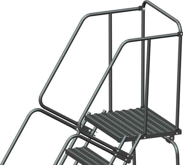 153 in H Steel Stock Picking Rolling Ladder, 12 Steps