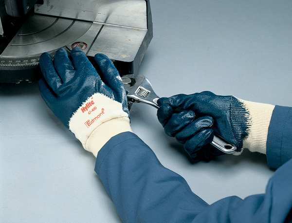 Nitrile Coated Gloves, 3/4 Dip Coverage, Blue, M, PR