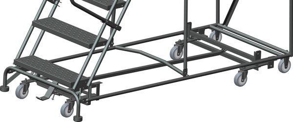143 in H Steel Rolling Ladder, 11 Steps