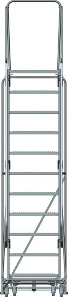 143 in H Steel Rolling Ladder, 11 Steps