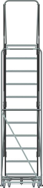 143 in H Steel Rolling Ladder, 11 Steps