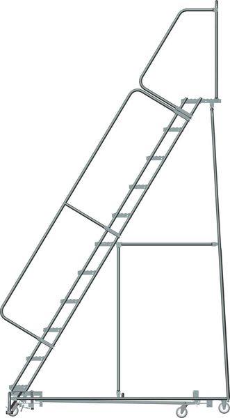 143 in H Steel Rolling Ladder, 11 Steps