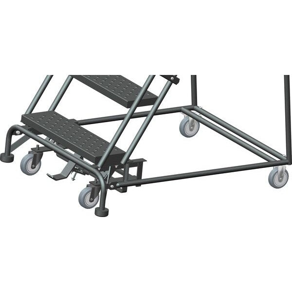 83 in H Steel Rolling Ladder, 5 Steps