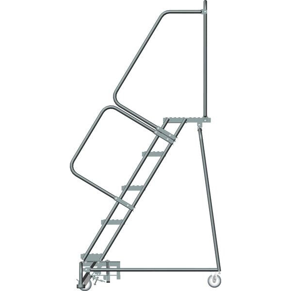 83 in H Steel Rolling Ladder, 5 Steps