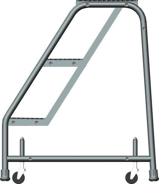 28 1/2 in H Steel Rolling Ladder, 3 Steps