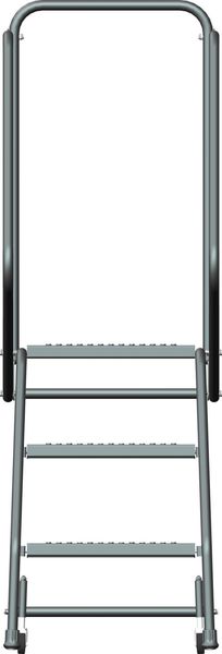 58 1/2 in H Steel Rolling Ladder, 3 Steps, 450 lb Load Capacity