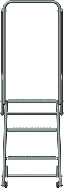 58 1/2 in H Steel Rolling Ladder, 3 Steps, 450 lb Load Capacity