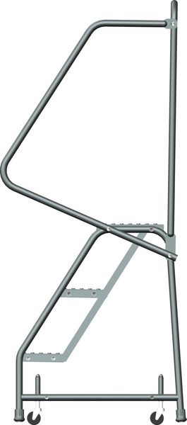58 1/2 in H Steel Rolling Ladder, 3 Steps, 450 lb Load Capacity