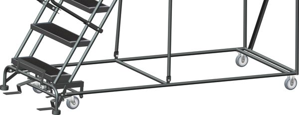 153 in H Steel Rolling Ladder, 12 Steps