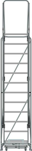 153 in H Steel Rolling Ladder, 12 Steps