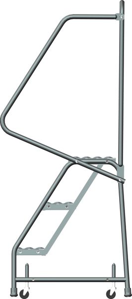 58 1/2 in H Steel Rolling Ladder, 3 Steps
