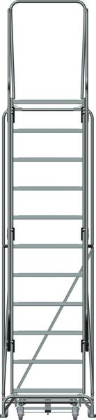 143 in H Steel Rolling Ladder, 11 Steps