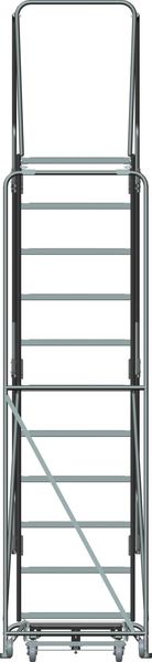 143 in H Steel Rolling Ladder, 11 Steps