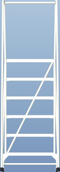 87 in H Aluminum Rolling Ladder, 6 Steps
