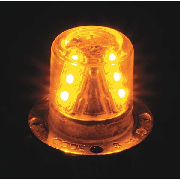 Hidden Warning Light, LED, Amber, 1-1/2 Dia