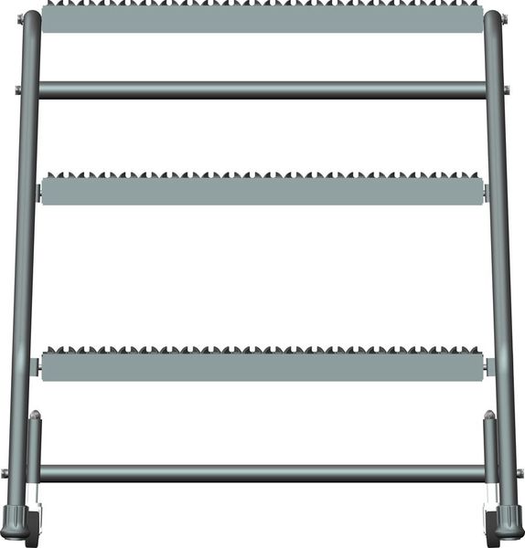 28 1/2 in H Steel Rolling Ladder, 3 Steps