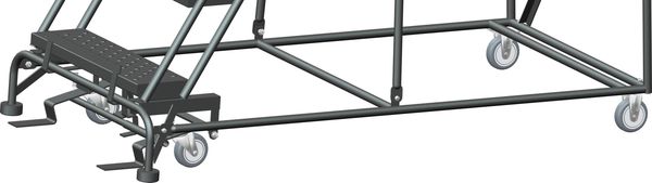113 in H Steel Rolling Ladder, 8 Steps