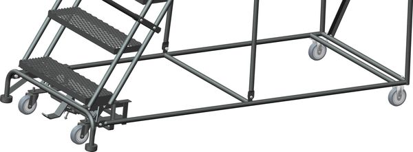 143 in H Steel Rolling Ladder, 11 Steps