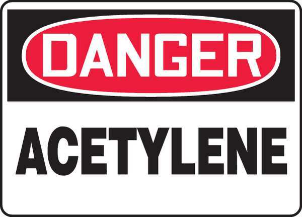 Danger Sign, 10 in H, 14 in W, Plastic, Rectangle, English, MCHL174VP